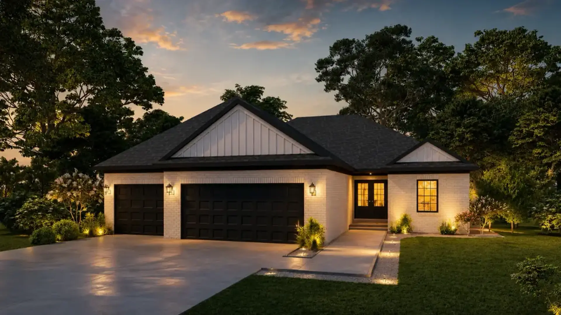 Leo Floor Plan Home With Three-Car Garage Leo home design by Chris Brown Homes, 1,706 sq ft with 3 bedrooms and 2 bathrooms